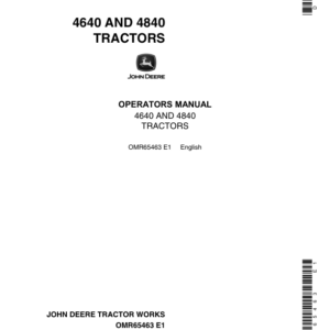 John Deere 4640, 4840 Tractors Operator's Manual (OMR65463) - Image 1