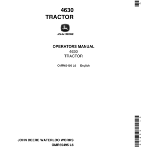 John Deere 4630 Tractor Operator's Manual (OMR65495) - Image 1