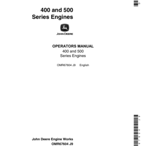 John Deere OEM, Stationary Engines - 6466D, 6466T, 6466A, 6619A Operator's Manual (OMR67604) - Image 1