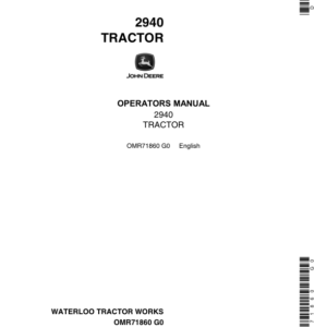 John Deere 2940 Tractor Operator's Manual (OMR71860) - Image 1