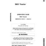 John Deere 5603 Tractor Operator's Manual (OMRE267252) - Image 1