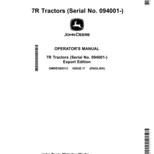 John Deere 7210R, 7230R, 7250R, 7270R, 7290R & 7310R Tractors Operator's Manual (OMRE589313) - Image 1