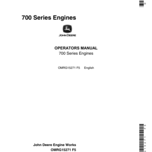 John Deere 700 Series Engines (8955TF, 8955AF Models) Operator's Manual (OMRG15271) - Image 1