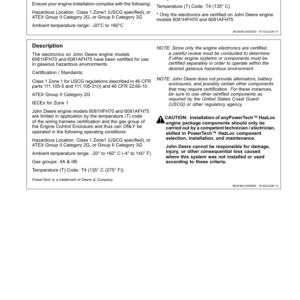 John Deere 6081AFH75 PowerTech HazLoc Marine Diesel Engine (Supplement to OMRG35860) Operator's Manual (OMRG37863) - Image 2