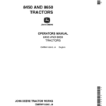 John Deere 8450, 8650 Tractors Operator's Manual (OMRW16845) - Image 1