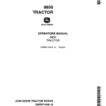 John Deere 8850 Tractor Operator's Manual (OMRW16848) - Image 1