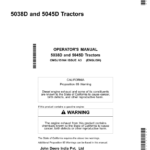 John Deere 5038D, 5045D Tractors (Central Africa Dec 2011) Operator's Manual (OMSJ15164) - Image 1