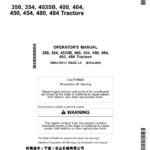 John Deere 350, 354, 4035B, 400, 404, 450, 454, 480 & 484 Tractors (Stage II Emission) Operator's Manual (OMSJ16413) - Image 1
