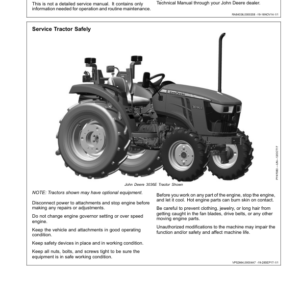 John Deere 3036E Tractor Operator's Manual (OMSJ32127) - Image 2