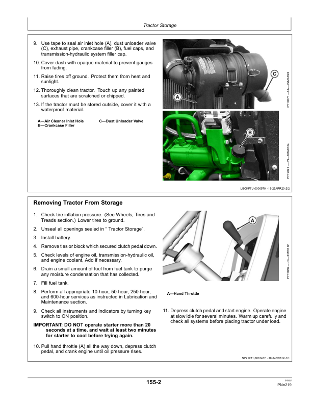 John Deere 5045E, 5055E, 5065E, 5075E FT4 Tractors (MY2018-MY2022