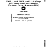 John Deere 5090R, 5100R, 5115R, 5125R (Stage IIIB) Tractors (November 2020-) (Export w/European Configuration) Operator's Manual (OMSU63218) - Image 1