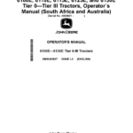 John Deere 6100E, 6110E, 6115E, 6125E, 6130E Tier 0—Tier III Tractors (Export to South Africa, Australia) Operator's Manual (OMSU65867) - Image 1