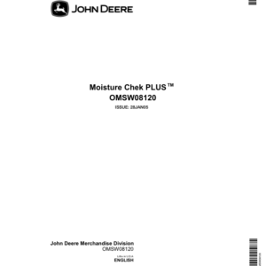 John Deere Moisture Chek Plus SW08120 Operator's Manual (OMSW08120) - Image 1