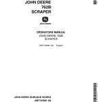 John Deere 762B Scrapers Operator's Manuals (OMT103981) - Image 1