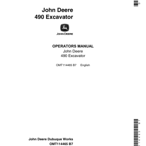 John Deere 490 Excavators Operator's Manuals (OMT114465) - Image 1