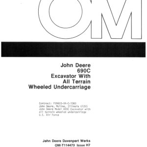 John Deere 690CR Excavators Operator's Manuals (OMT114473) - Image 1