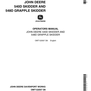 John Deere 540D, 548D Skidders Operator's Manuals (OMT122057) - Image 1