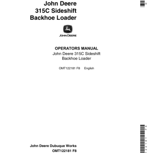 John Deere 315C Backhoes Operator's Manuals (OMT122181) - Image 1