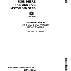 John Deere 670B, 672B Motor Graders Operator's Manuals (OMT123951) - Image 1