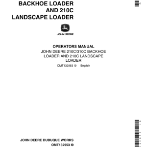 John Deere 210C, 310C Backhoes Operator's Manuals (OMT132953) - Image 1