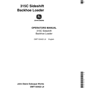 John Deere 315C Backhoes Operator's Manuals (OMT133422) - Image 1