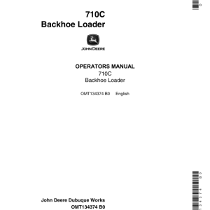 John Deere 710C Backhoes Operator's Manuals (OMT134374) - Image 1
