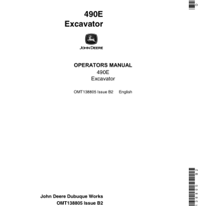 John Deere 490E Excavators Operator's Manuals (OMT138805) - Image 1