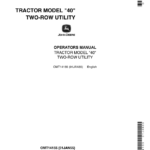 John Deere 40 Two-Row Utility Tractor (Supplement to 40 Tricycle Tractor) Operator's Manual (OMT14155) - Image 1