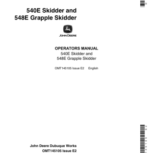 John Deere 540E, 548E Skidders Operator's Manuals (OMT145105) - Image 1