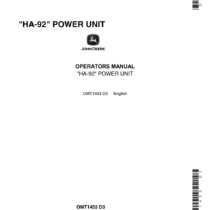 John Deere HA-92 Power Unit Operator's Manual (OMT1453) - Image 1