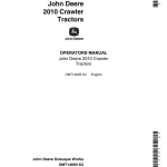 John Deere 2010 Crawlers Operator's Manuals (OMT14693) - Image 1