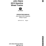 John Deere 2010 Tractors Operator's Manuals (OMT15371) - Image 1