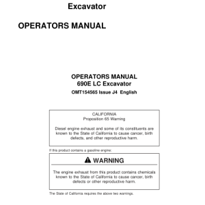 John Deere 690ELC Excavators Operator's Manuals (OMT154565) - Image 1