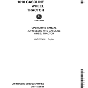 John Deere John Deere1010 Gasoline Wheel Tractor Operator's Manual (OMT15504) - Image 1