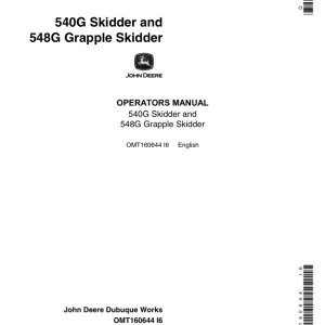 John Deere 540G, 548G Skidders Operator's Manuals (OMT160644) - Image 1