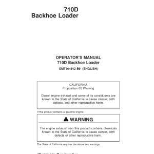 John Deere 710D Backhoes Operator's Manuals (OMT164842) - Image 1