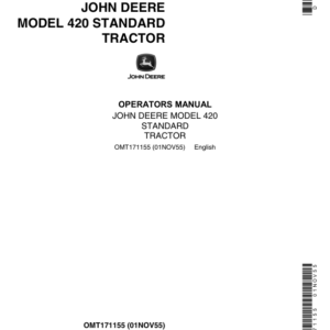 John Deere Model 420 Standard Tractor Operator's Manual (OMT171155) - Image 1