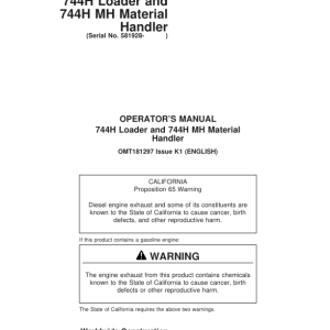 John Deere 744H, 744HMH Loaders Operator's Manuals (OMT181297) - Image 1