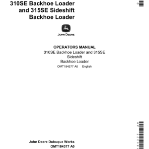 John Deere 310SE, 315SE Backhoes Operator's Manuals (OMT184377) - Image 1