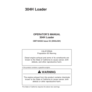 John Deere 304H Loaders Operator's Manuals (OMT184550) - Image 1