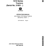 John Deere 1010 Tractors Operator's Manuals (OMT18593) - Image 1