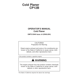 John Deere CP12B Attachments Operator's Manuals (OMT212946) - Image 1