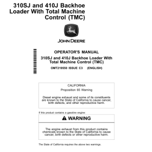 John Deere 310SJ, 410J Backhoe Loaders Operator's Manuals (OMT219550) - Image 1