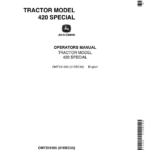 John Deere Tractor Model 420 Special Operator's Manual (OMT231255) - Image 1
