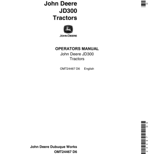 John Deere 300 Tractors Operator's Manuals (OMT24467) - Image 1