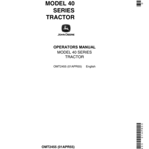 John Deere Model 40 Series Tractor Operator's Manual (OMT2455) - Image 1