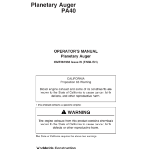 John Deere PA40 Worksite Pro Attachments Operator's Manuals (OMT261938) - Image 1