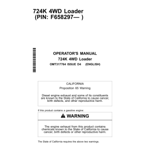 John Deere 724K Loaders Operator's Manuals (OMT317764) - Image 1