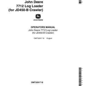 John Deere 7712 Attachments Operator's Manuals (OMT32917 LOG LOADER) - Image 1
