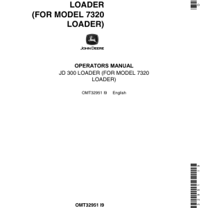 John Deere 300, 7320 Loaders Operator's Manuals (OMT32951) - Image 1